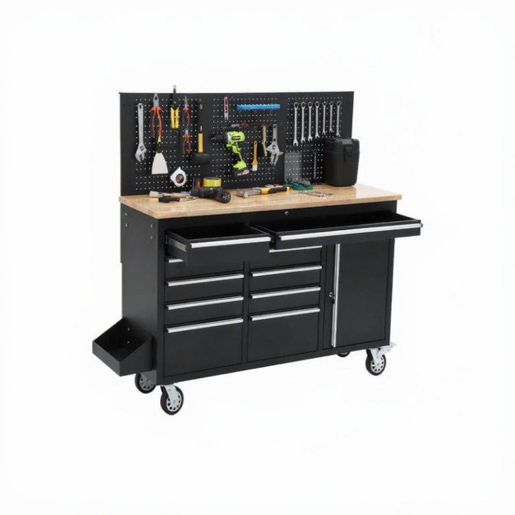61" Rolling Tool Chest, 10 Drawers Garage Workbench Storage Tool Cabinet.