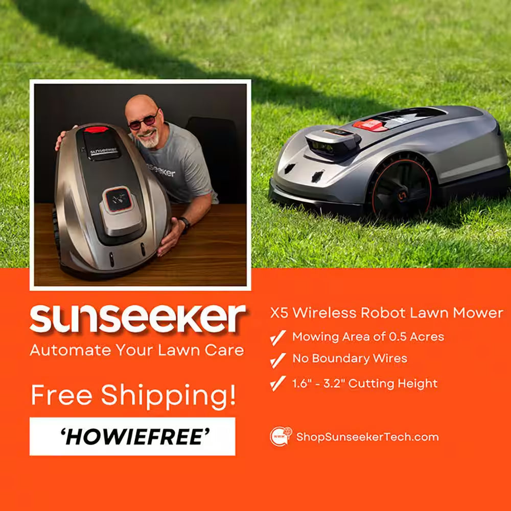 X5 Wireless 8 In. Robot Lawn Mower 0.5 Acre / 21500 Sq. Ft., All-Wheel-Drive, App Control, AI Obstacle Avoidance and RTK