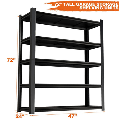 5-Tier Heavy Duty Garage Storage Shelf with Adjustable Shelves for Workshop