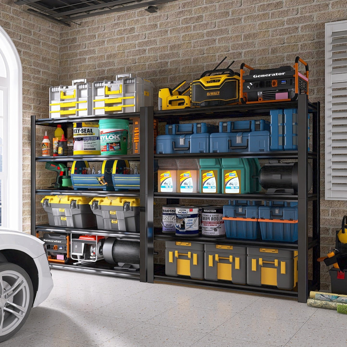 5-Tier Heavy Duty Garage Storage Shelf with Adjustable Shelves for Workshop
