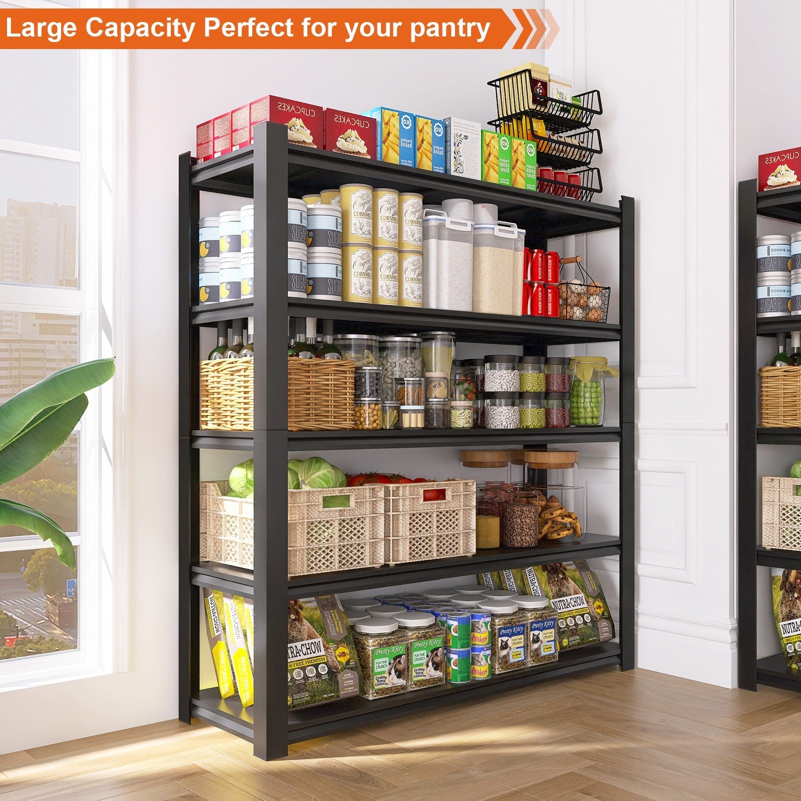 5-Tier Heavy Duty Garage Storage Shelf with Adjustable Shelves for Workshop