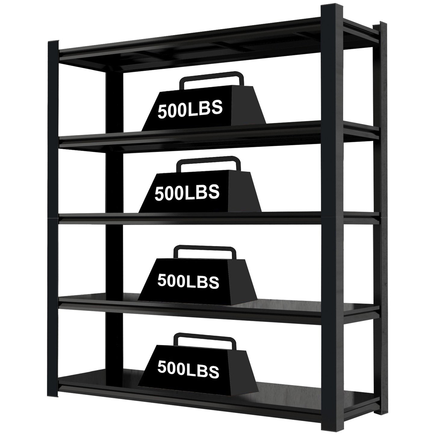 5-Tier Heavy Duty Garage Storage Shelf with Adjustable Shelves for Workshop