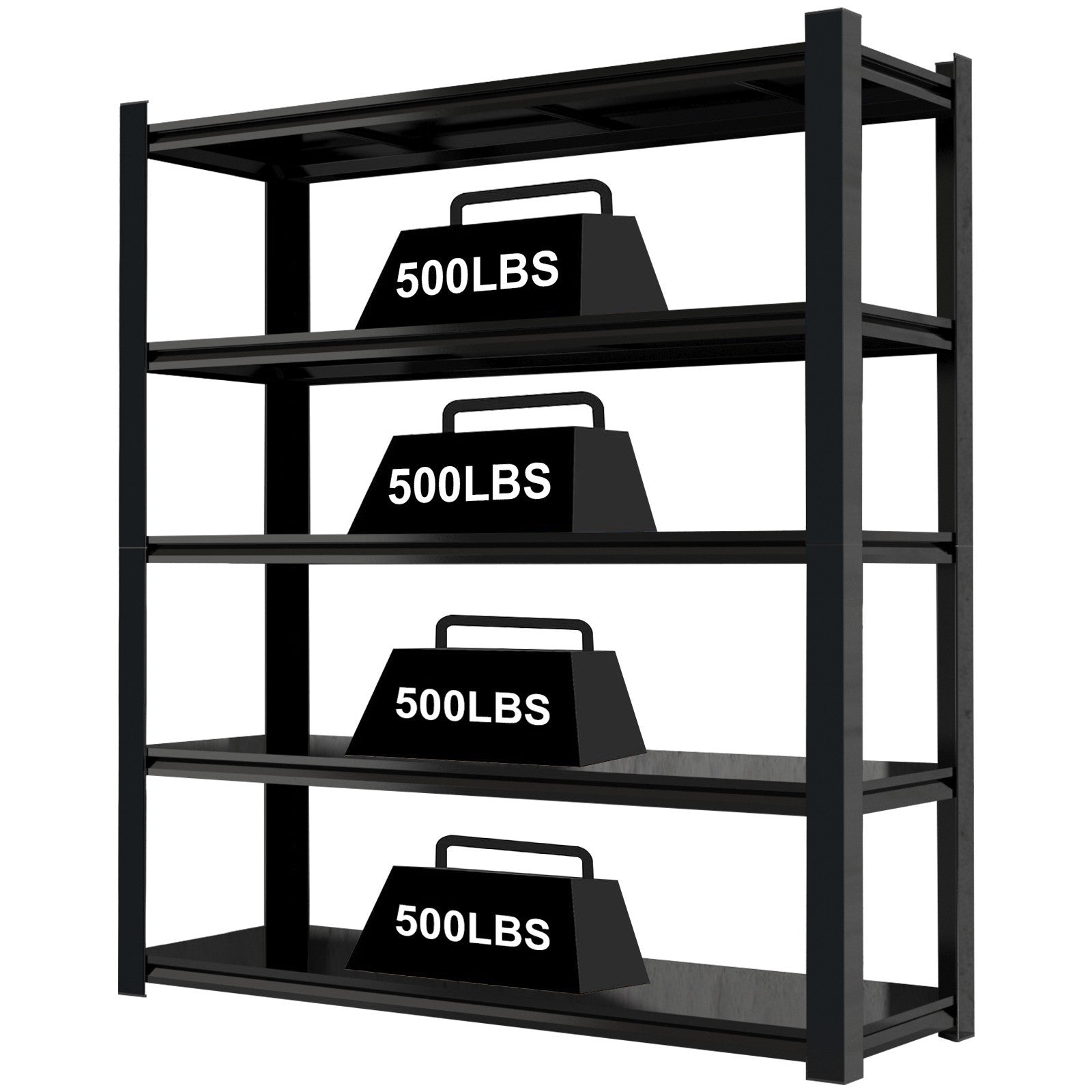 5-Tier Heavy Duty Garage Storage Shelf with Adjustable Shelves for Workshop
