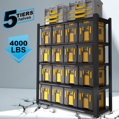 5-Tier Heavy Duty Garage Storage Shelf with Adjustable Shelves for Workshop